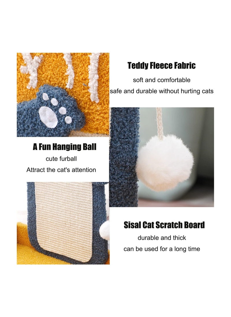 Excefore Scratch Posts with Hanging Ball 23 x 10inches Cat Scratching Board Wall Hanging Cat Eating Fish Shape Cat Scratch Pad for Indoor Cats or Kittens Playing Training Toys Pet Supplies  - Image 4