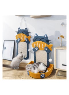 Excefore Scratch Posts with Hanging Ball 23 x 10inches Cat Scratching Board Wall Hanging Cat Eating Fish Shape Cat Scratch Pad for Indoor Cats or Kittens Playing Training Toys Pet Supplies  - Image 5