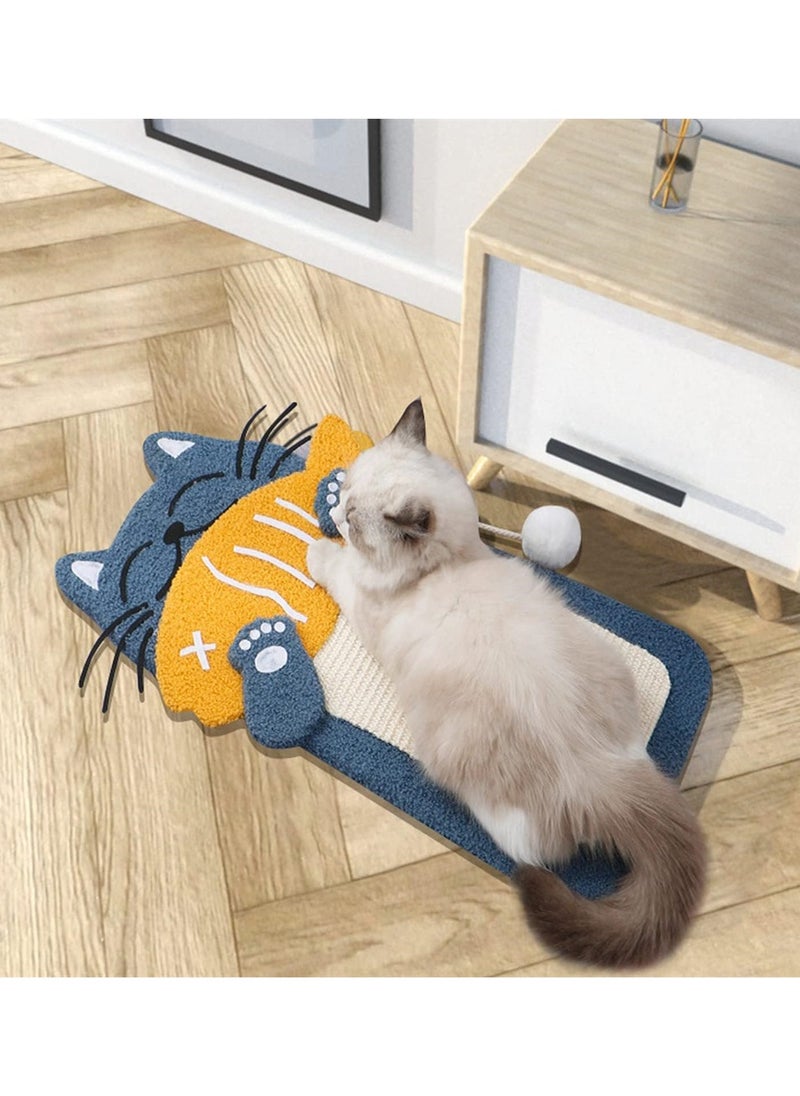 Excefore Scratch Posts with Hanging Ball 23 x 10inches Cat Scratching Board Wall Hanging Cat Eating Fish Shape Cat Scratch Pad for Indoor Cats or Kittens Playing Training Toys Pet Supplies  - Image 3
