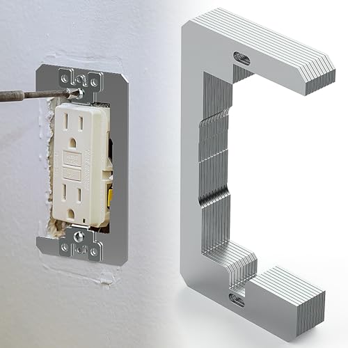Wuno Shop 10 Pcs Wall Plate Spacers, Metal Outlet Spacers for Electrical Box, Flush Fit Leveling Plate,Outlet Shims Device Level Plates For Use With Electrical Boxes And Receptacles - Image 1
