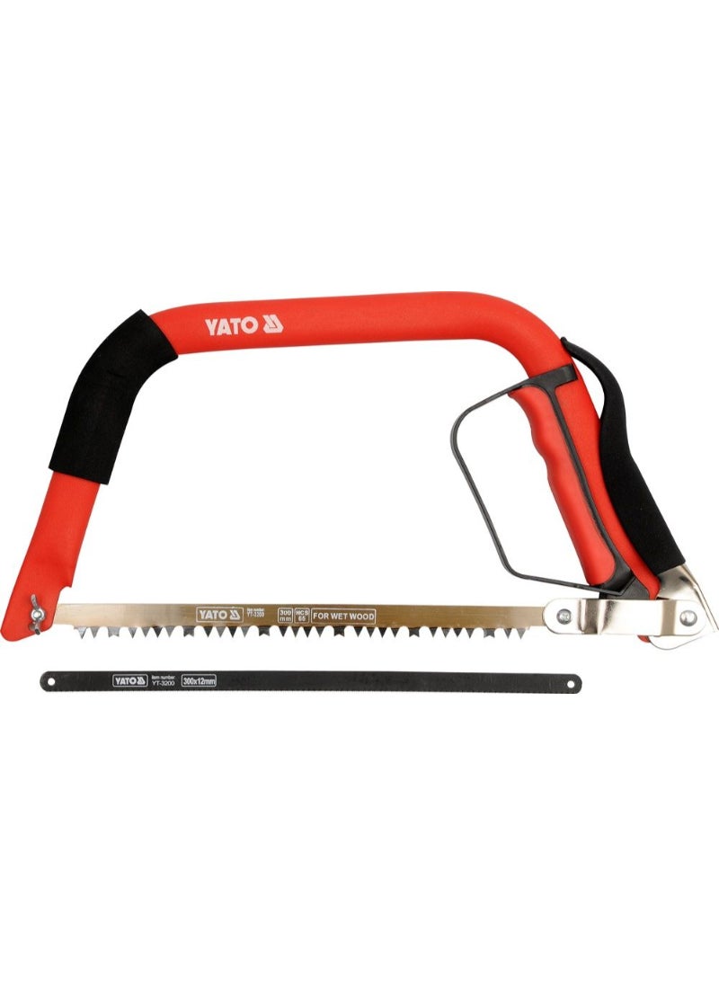 Yato - YATO Bow Saw 12" (300mm) HCS65 Blade Colour Sleeve YT-3200 - Image 1