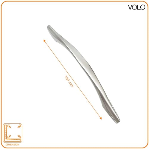VOLO Chrome Finish Wardrobe Handle, Handle for Cabinets, Doors, and Drawers. (Model: R-104) (8inch(160MM), 1) - Image 2