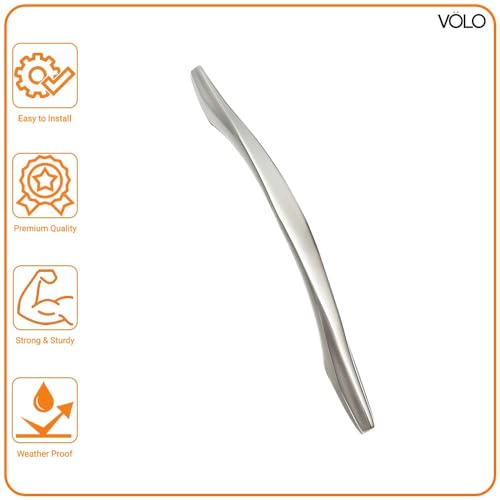 VOLO Chrome Finish Wardrobe Handle, Handle for Cabinets, Doors, and Drawers. (Model: R-104) (8inch(160MM), 1) - Image 3