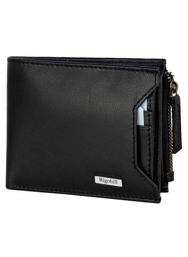 Rigohill RIGOHILL Cuba Black Leather Wallet for Men | RFID Blocking Mens Wallet | Wallets Men Leather  - Image 1