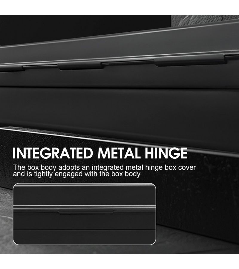 Black Stainless Steel Large Capacity Tool Box Portable Heavy Duty Organizer - Image 3