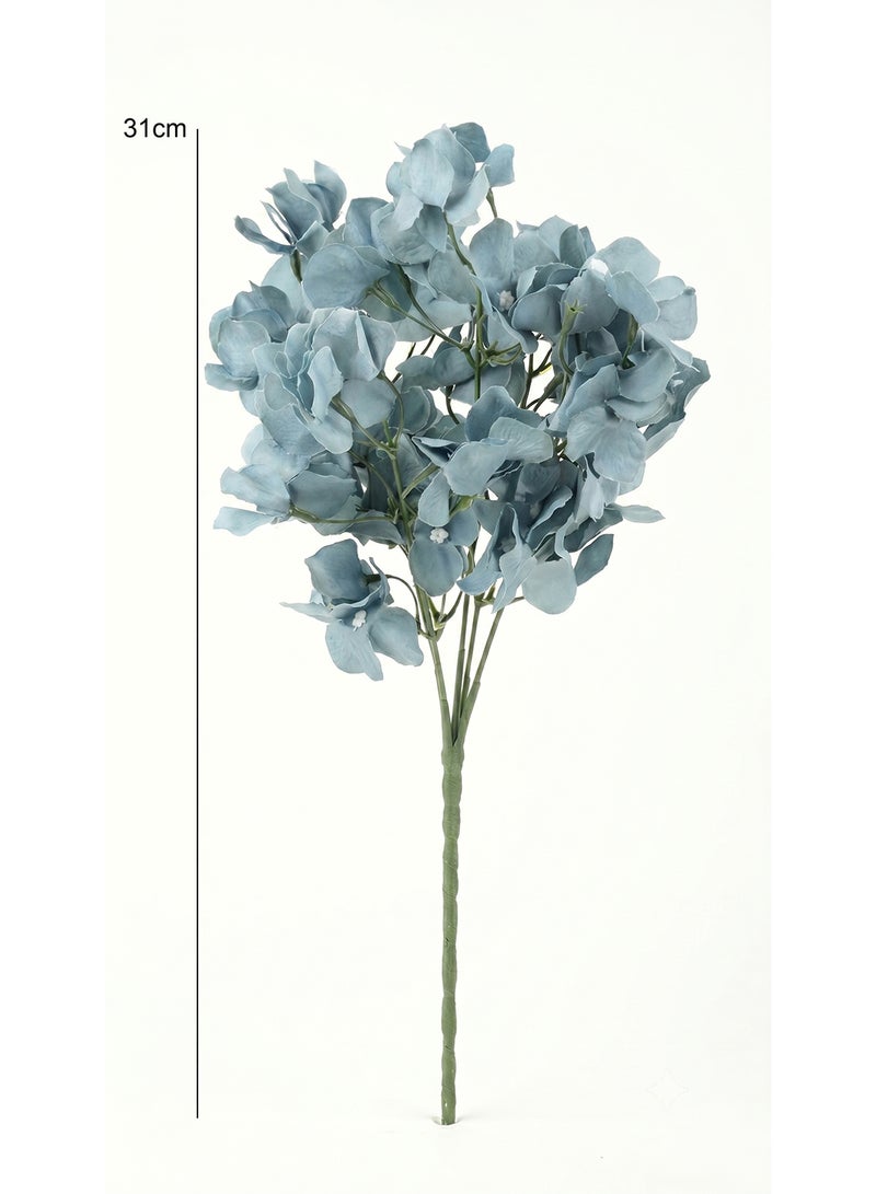 Noon East Wild Hydrangea Flower Bunch Blue 31cm | Ideal for Living Room Decor, Hotel, Party Decoration, Wedding and DIY Décor - Image 3