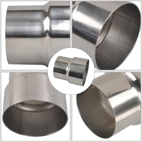 SSN Exhaust Pipe Reducer Component Adapter 3 Inch ID to 3.5 Inch ID Polished 304 Stainless Steel Universal ID 3" to ID 3.5" Exhaust Pipe Reducer Adapter 4 Inch Length-Pair 2 Pcs - Image 2