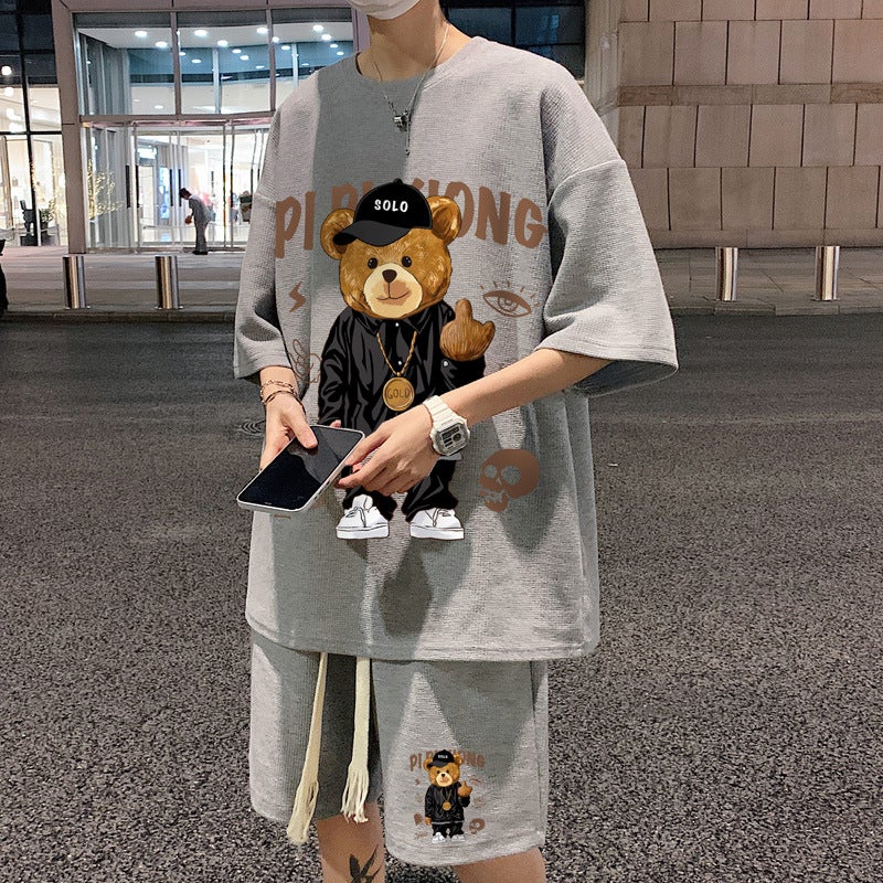 Summer Youth Boys T-Shirt and Shorts Set Black  - Image 3