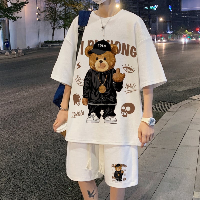 Summer Youth Boys T-Shirt and Shorts Set Black  - Image 4