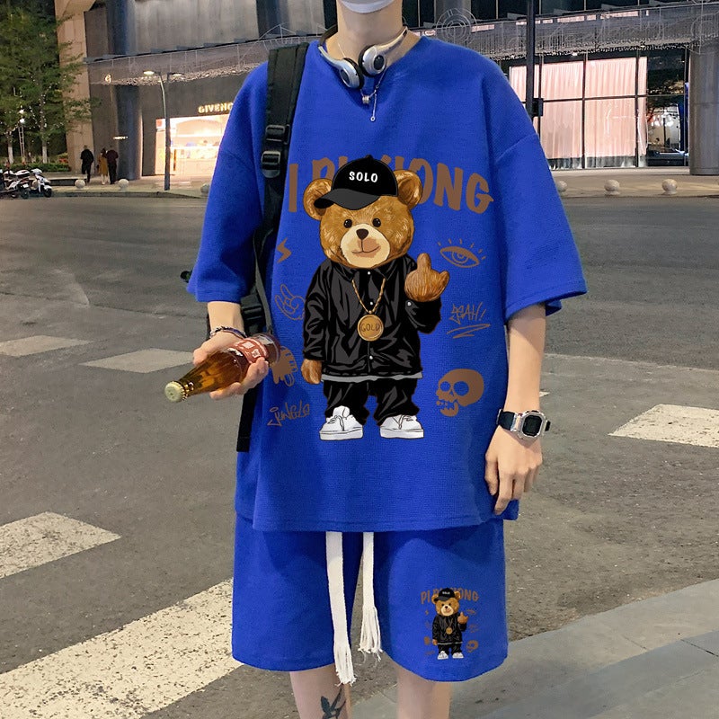 Summer Youth Boys T-Shirt and Shorts Set Black  - Image 2