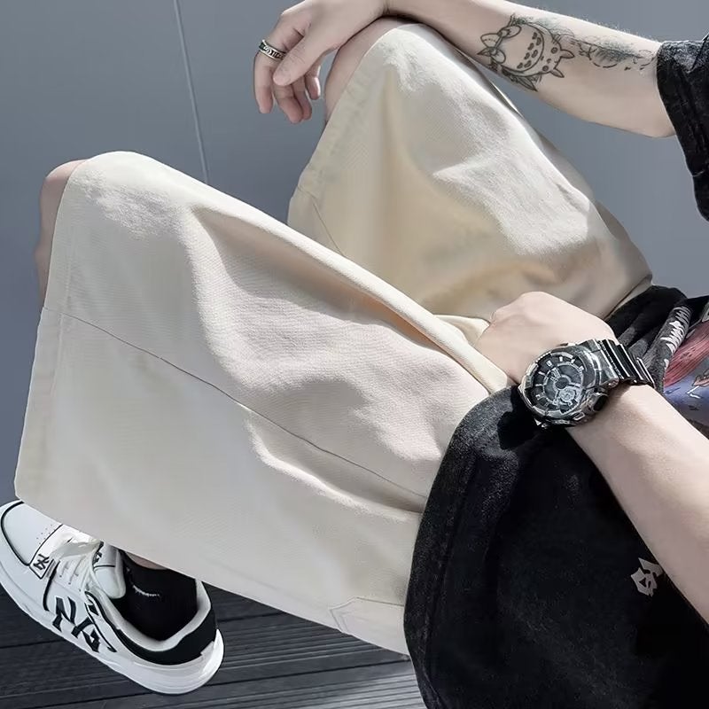 Japanese Style Retro Wide-Leg Tooling Shorts For Boys Loose Street Casual All-Match Straight Five-Point Medium Pants - Image 5