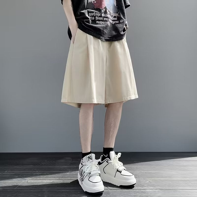Japanese Style Retro Wide-Leg Tooling Shorts For Boys Loose Street Casual All-Match Straight Five-Point Medium Pants - Image 1