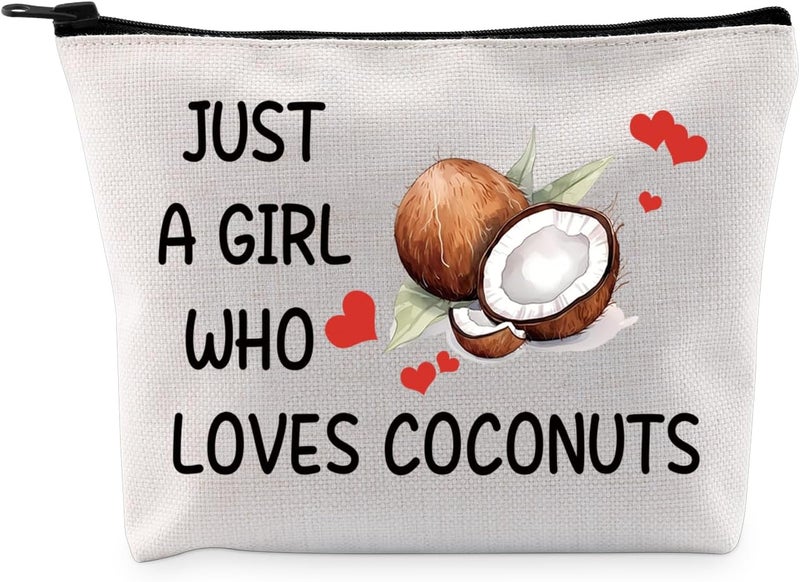 G2TUP Funny Coconuts Lovers Gift Who Loves Coconuts Makeup Bag Fruits Mom Cosmetic Bag Fruits Lovers Gift (Who Loves Coconuts MB)