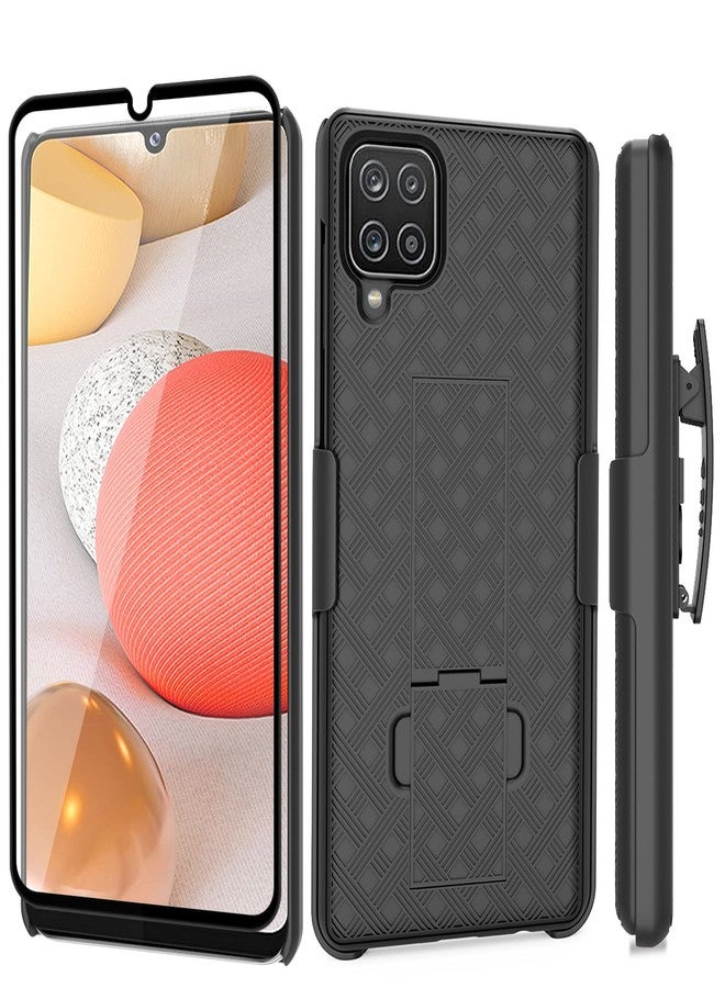 Ailiber Compatible with Galaxy A42 5G Case, Samsung M42 5G Case Holster with Screen Protector, Swivel Belt Clip Holster Kickstand Holder, Slim Rugged Protective Cover for Samsung Galaxy A42 5G-Black - Image 1