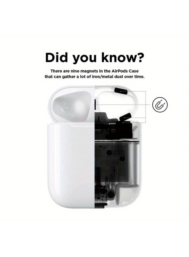 Metal Dust Guard Case Cover For Airpods Pro 2 In Black Color - Image 2