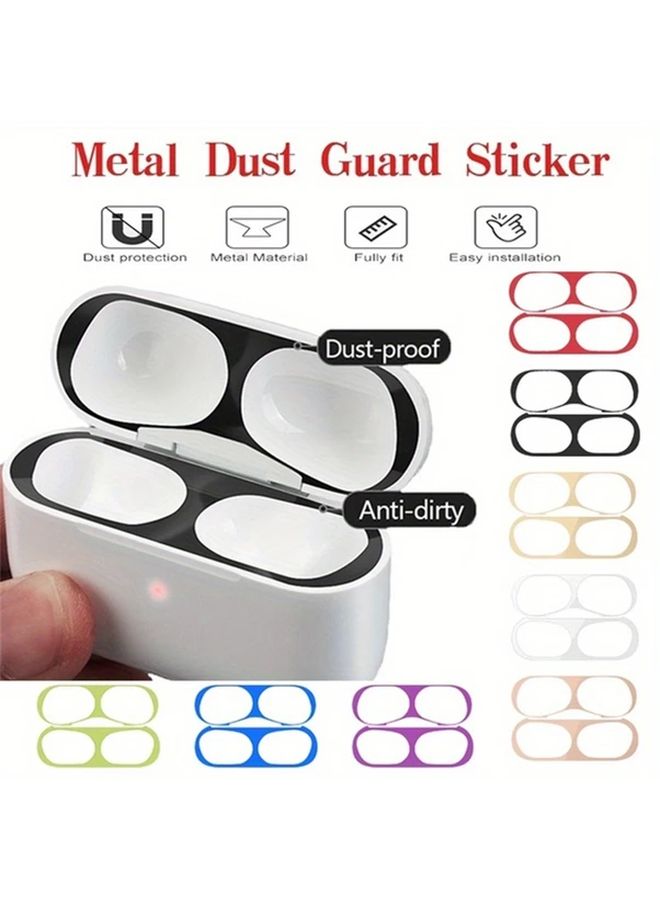 Metal Dust Guard Case Cover For Airpods Pro 2 In Black Color - Image 1