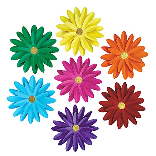 Mybbshower Rainbow Paper Daisy Flower for Tea Party Garden Party Decor Wedding Photo Backdrop Birthday Nursery Wall Sunflowers 8 inch - Image 1