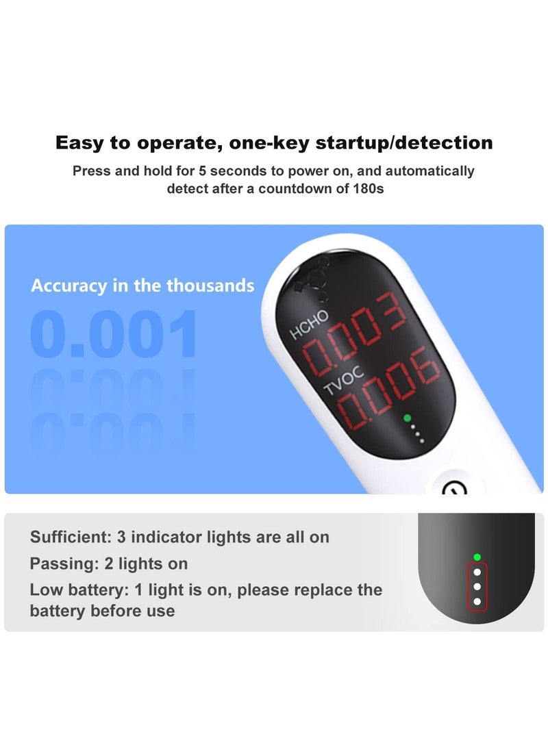 Air Quality Monitor, Formaldehyde Detector HCHO Tester Indoor Air Meter VOC Monitoring Tool Toxic Gas Detector Formaldehyde Testing Kit Safe Air Monitor Air Purity Meter for Home, Office, Hotel, Car - Image 5