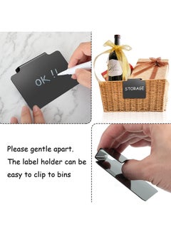 Chinco 25 Pieces Basket Labels Clip Removable Bin Labels Includes 18 Kitchen Bin Label Holder Pvc Clip Basket Tags With 2 Chalk Markers And 5 Sheets Chalkboard Labels For Organization  - Image 3