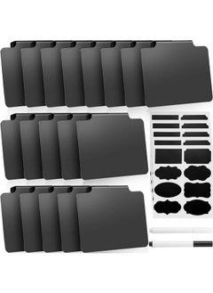 Chinco 25 Pieces Basket Labels Clip Removable Bin Labels Includes 18 Kitchen Bin Label Holder Pvc Clip Basket Tags With 2 Chalk Markers And 5 Sheets Chalkboard Labels For Organization  - Image 1