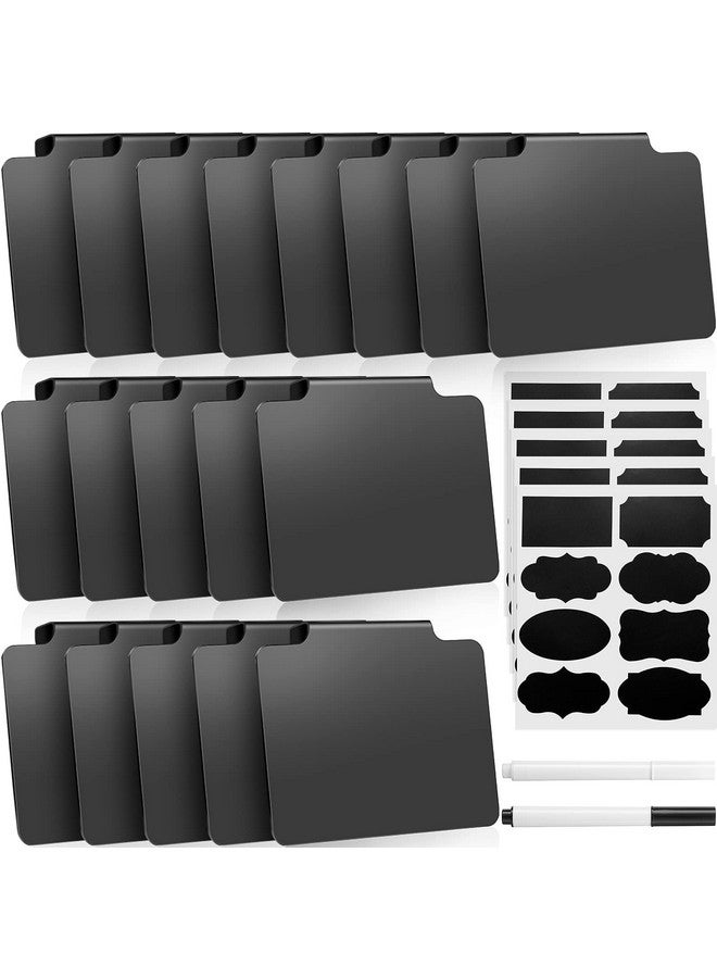 Chinco 25 Pieces Basket Labels Clip Removable Bin Labels Includes 18 Kitchen Bin Label Holder Pvc Clip Basket Tags With 2 Chalk Markers And 5 Sheets Chalkboard Labels For Organization - Image 1