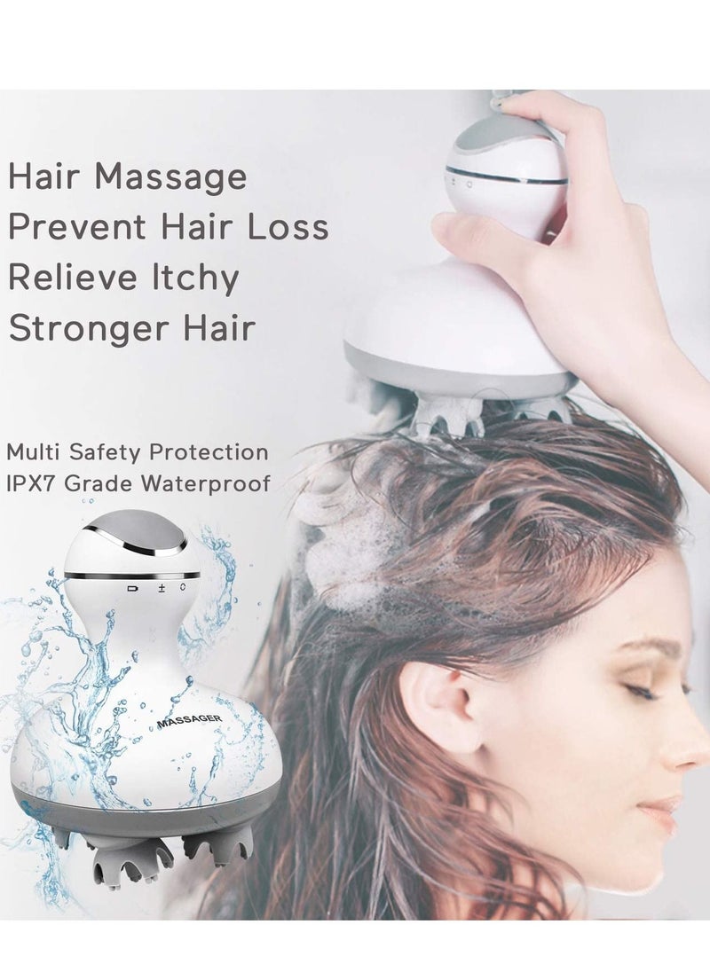 Generic Electric Scalp Massager Portable Handheld Head Massager Scratcher with 4 Heads Deep Tissue Kneading 84 Nodes for Stimulating Hair Growth Stress Release Full Body Massage  - Image 4