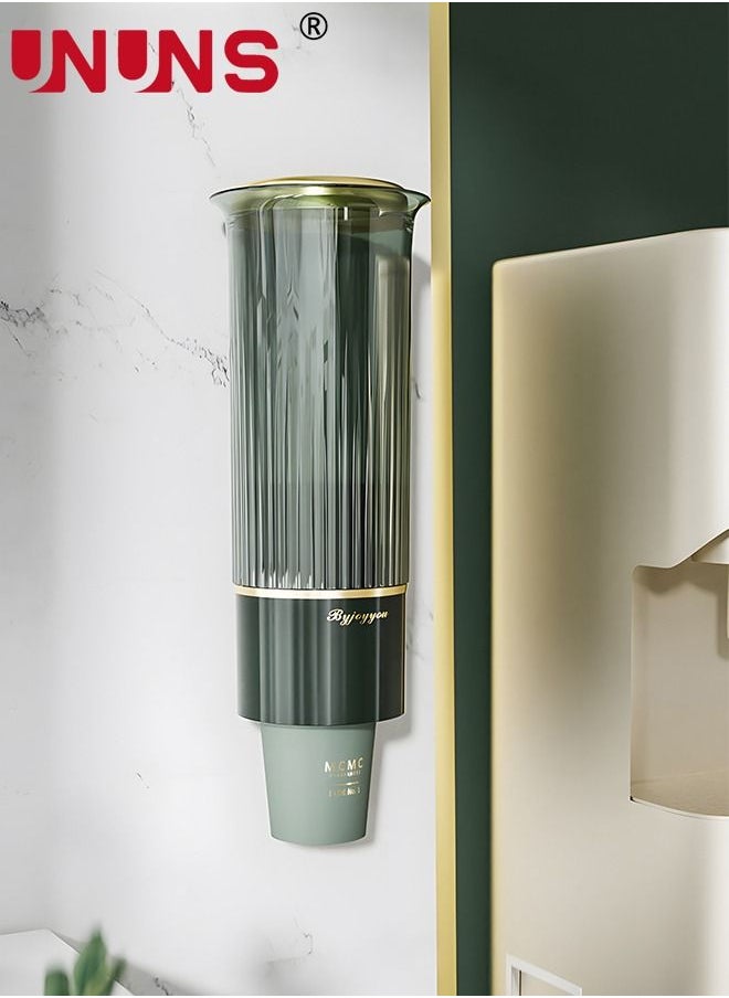 UNUNS - Cup Dispenser, Pull Type Water Cooler Cup Holder Fit Rim Under 7.5CM Disposable Cups, Upgraded Wall Mounted Mouthwash Cup Dispenser for Bathroom Office Gym School - Image 1