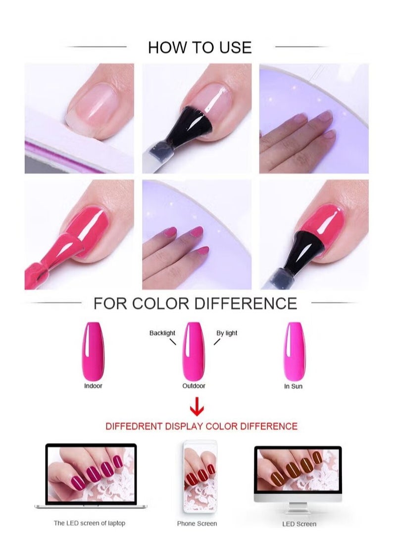 Nee Jolie 23Pcs Gel Nail Polish Set with 20 Colors Gel Nail and Base Gel Top Coat Matte Top Coat for Nail Art Salon for Women - Image 4