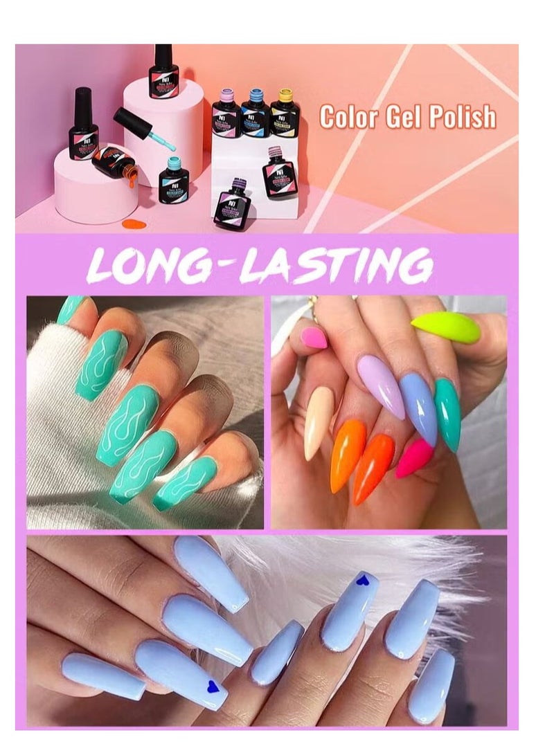 Nee Jolie 23Pcs Gel Nail Polish Set with 20 Colors Gel Nail and Base Gel Top Coat Matte Top Coat for Nail Art Salon for Women - Image 2