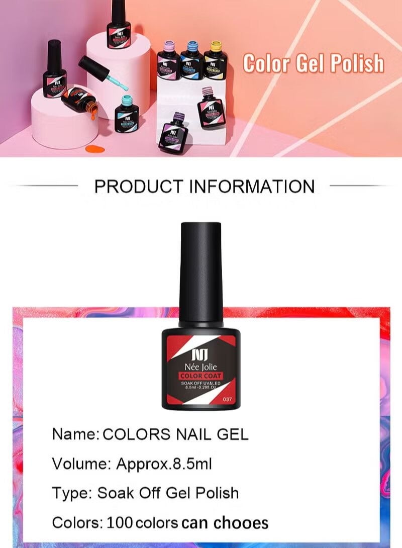 Nee Jolie 23Pcs Gel Nail Polish Set with 20 Colors Gel Nail and Base Gel Top Coat Matte Top Coat for Nail Art Salon for Women - Image 5