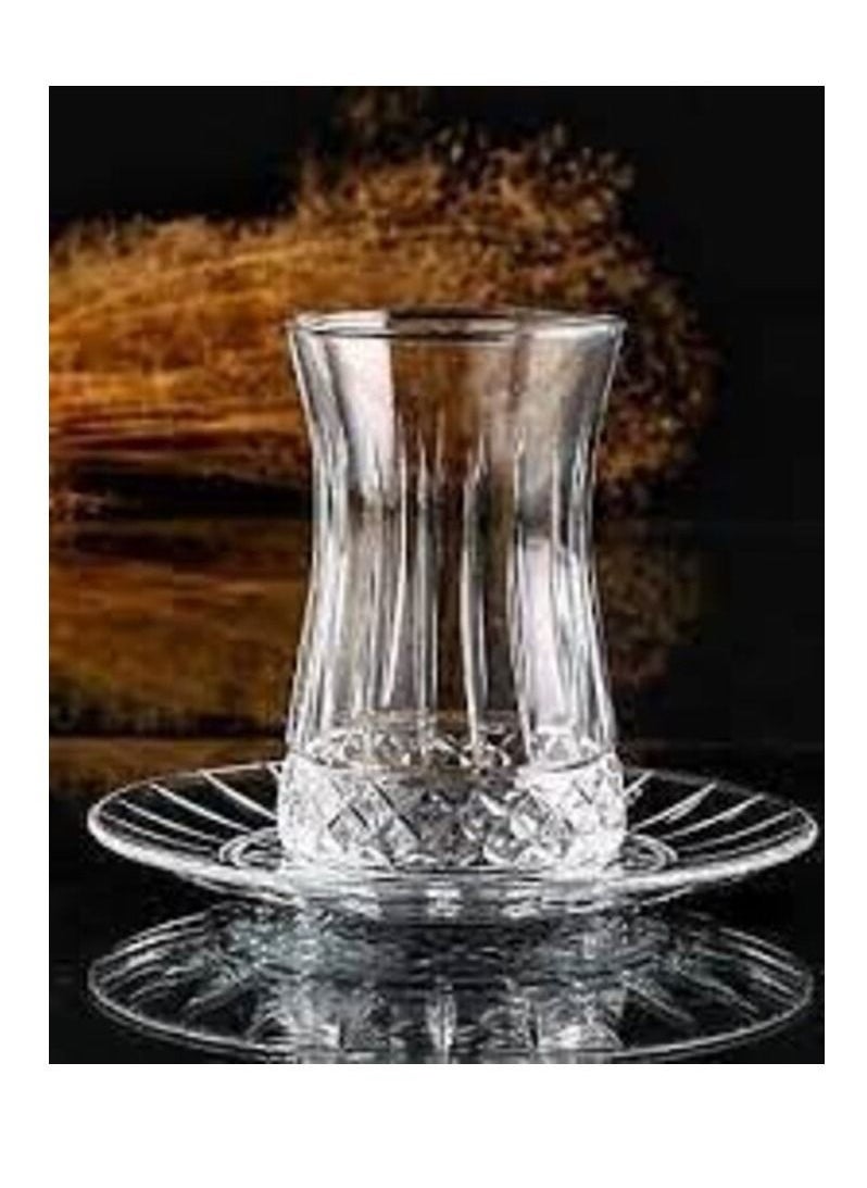 Pasabache - Pasabahce Turkish Tea Set Elysia -6 Cups with 6 Saucers- 170 ml -Turkey Origin - Image 1