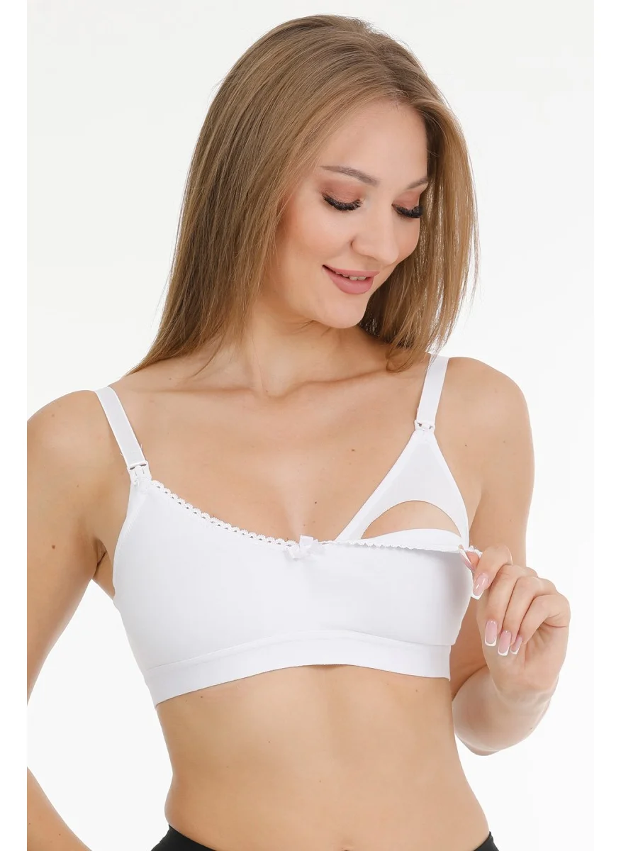 Par Lingerie Nursing Bra Lace Cupless White