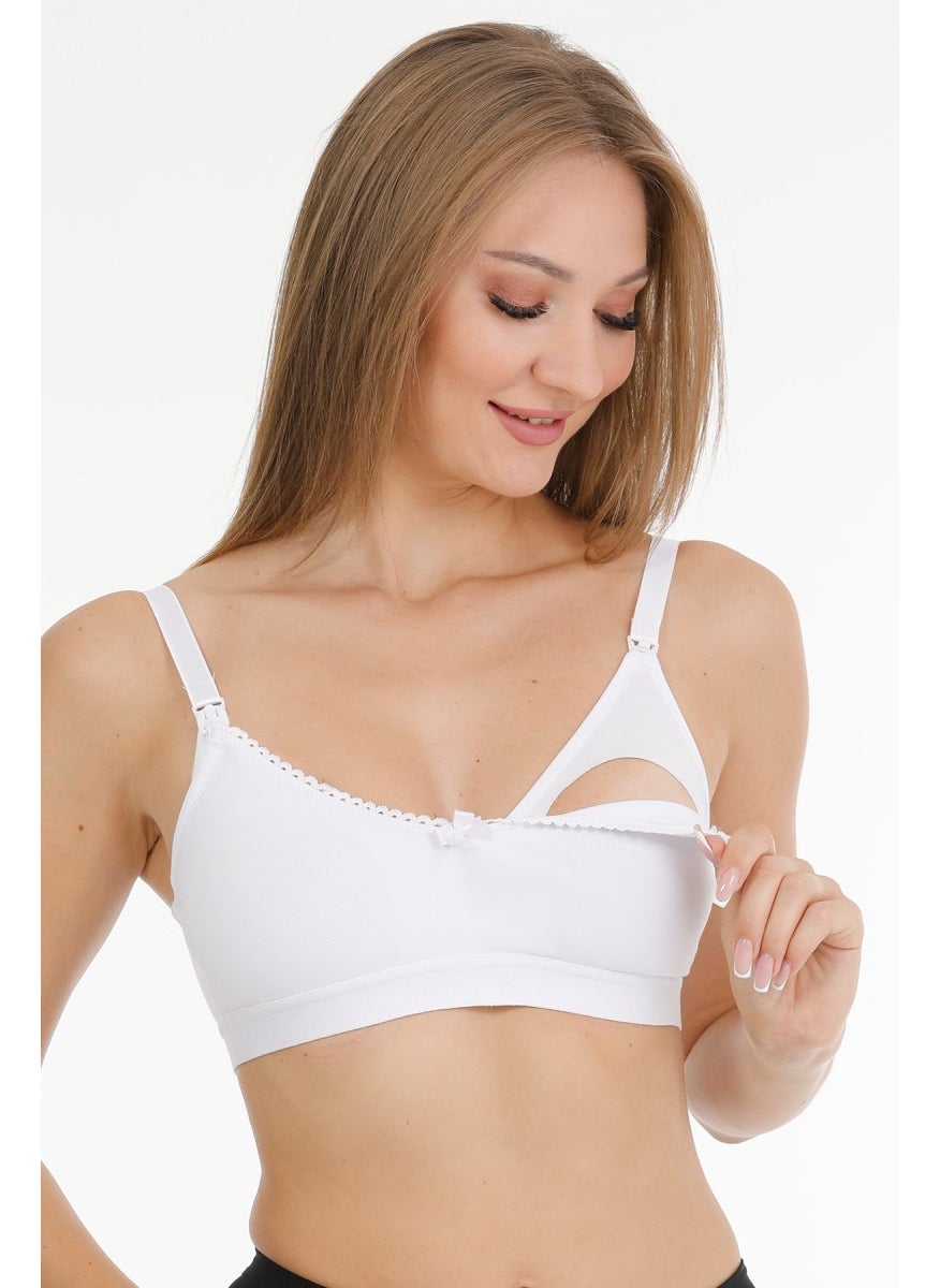 Par Lingerie Nursing Bra Lace Cupless White  - Image 1