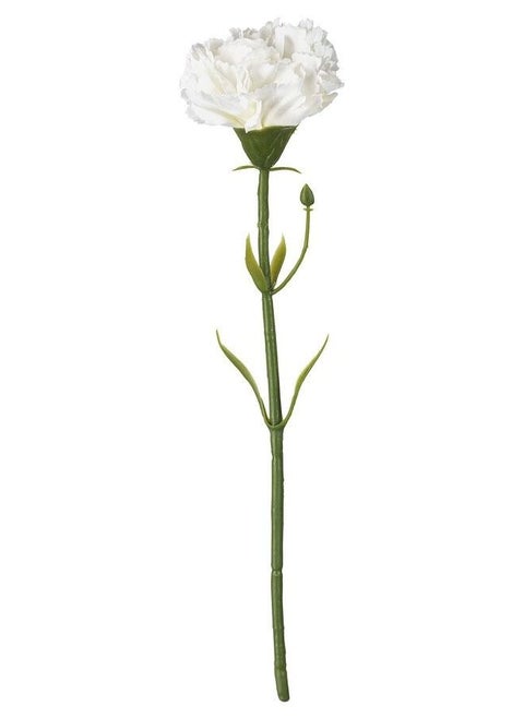 Artificial flower, carnation/white 30cm