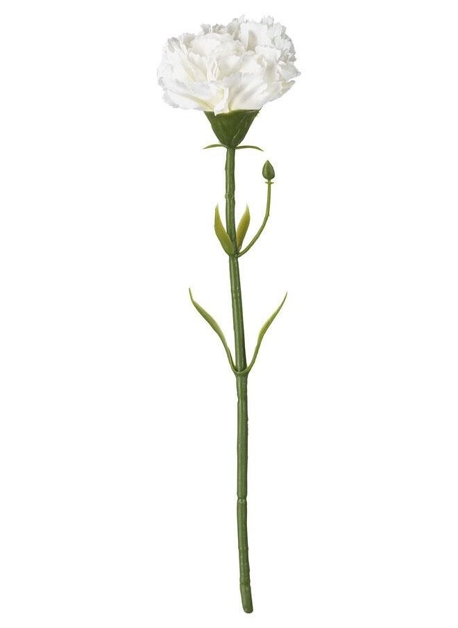 Artificial flower, carnation/white 30cm