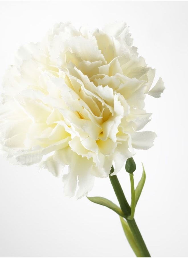 Artificial flower, carnation/white 30cm