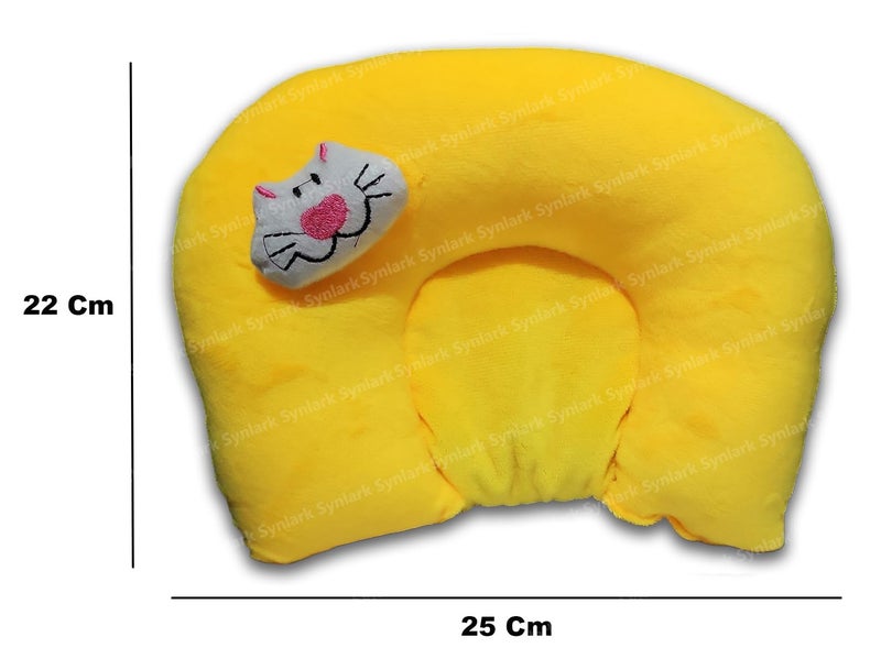 Synlark New Born Baby Soft Neck Support Pillow with Mustard Seeds (New Born 0-12 Months Age Group) (Yellow) - Image 4