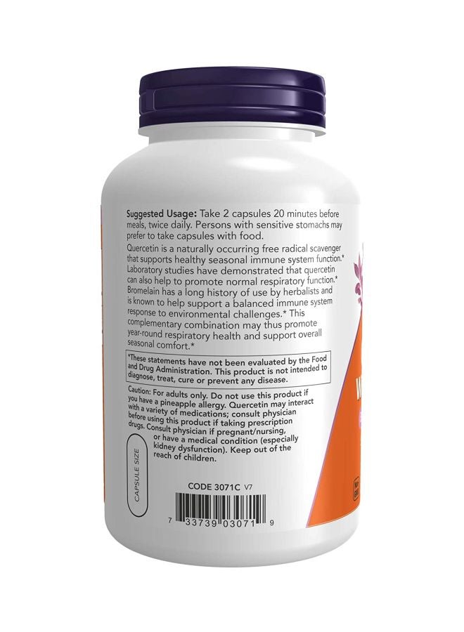 Now Foods Quercetin With Bromelain Diatery Supplement - 240 Veg Capsules - Image 3