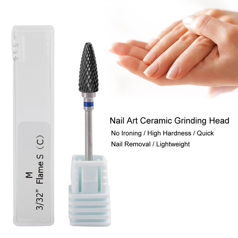Ceramic Nail Drill Bit: 5 Types Black Ceramic & Stainless Steel - Wear-Resistant Easy Clean Lightweight Nail Drill Bit for Home Salon Manicure Pedicure - Image 4