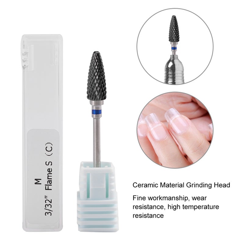 Ceramic Nail Drill Bit: 5 Types Black Ceramic & Stainless Steel - Wear-Resistant Easy Clean Lightweight Nail Drill Bit for Home Salon Manicure Pedicure - Image 5