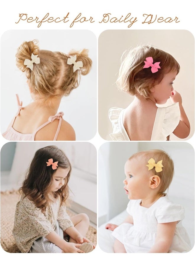 doboi Baby Bows Hair Clips 100PCS 2'' Infant Hair Bows Fully Lined Grosgrain Boutique Solid Color Ribbon Mini Bows for Girls Teens Infants Kids Toddlers Newborn Set of 50 Pairs - Image 4