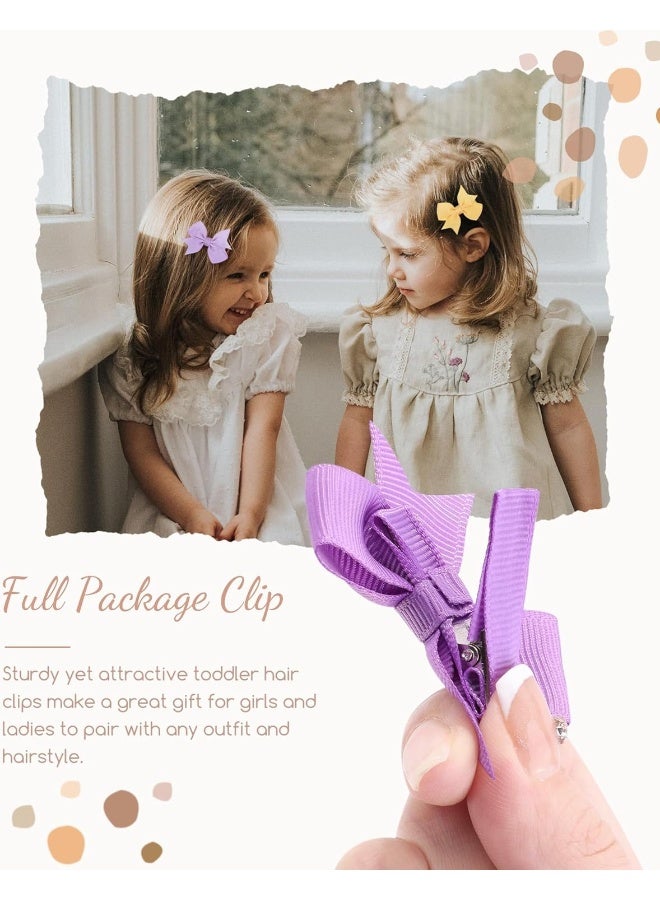 doboi Baby Bows Hair Clips 100PCS 2'' Infant Hair Bows Fully Lined Grosgrain Boutique Solid Color Ribbon Mini Bows for Girls Teens Infants Kids Toddlers Newborn Set of 50 Pairs - Image 3
