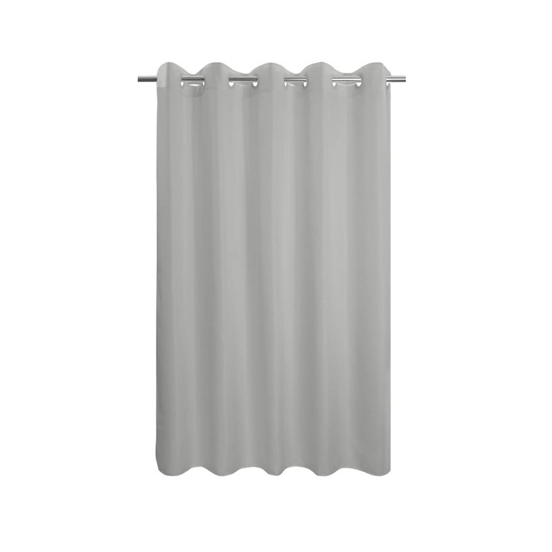 River Dream No Hook Grey Shower Curtain Soft Microfiber & Waterproof - Fabric Shower Curtain or Liner  Washable & Bottom Magnets  Hotel Cloth Shower Curtain  Gray  71x74 - Image 1
