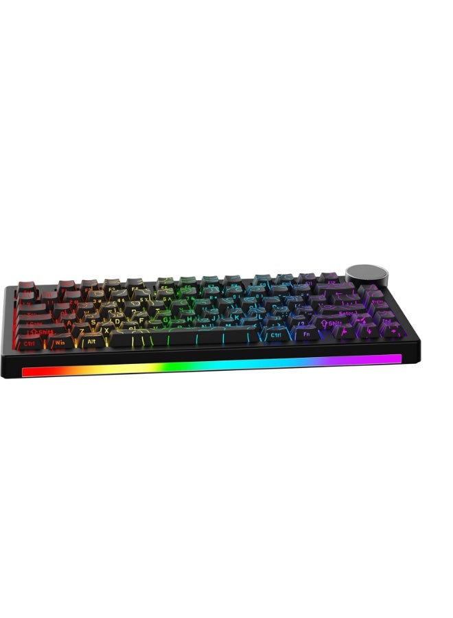 A-jazz AK820 V2 8K gaming keyboard, RGB backlit, wireless mechanical keyboard, compact mechanical keyboard design, and 10,000 mAh ultra-long battery life. It supports three connection modes (2.4 GHz/Bluetooth/wired) and hot-swappable switches. White contour side-engraved keycaps - Image 4