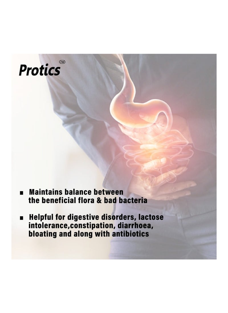 Protics Prebiotics And Probiotics Capsules For Healthy Digestive System, Pack of 30's  - Image 3