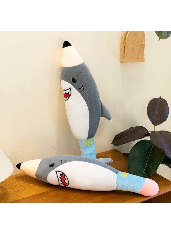 Shark Pen Doll Shark Carving Doll Spoof Pillow Funny Doll Sand Carving Shark Bee Plush Toy Female Birthday Gift-Specifications:Picture Color-Color:70cm  - Image 5