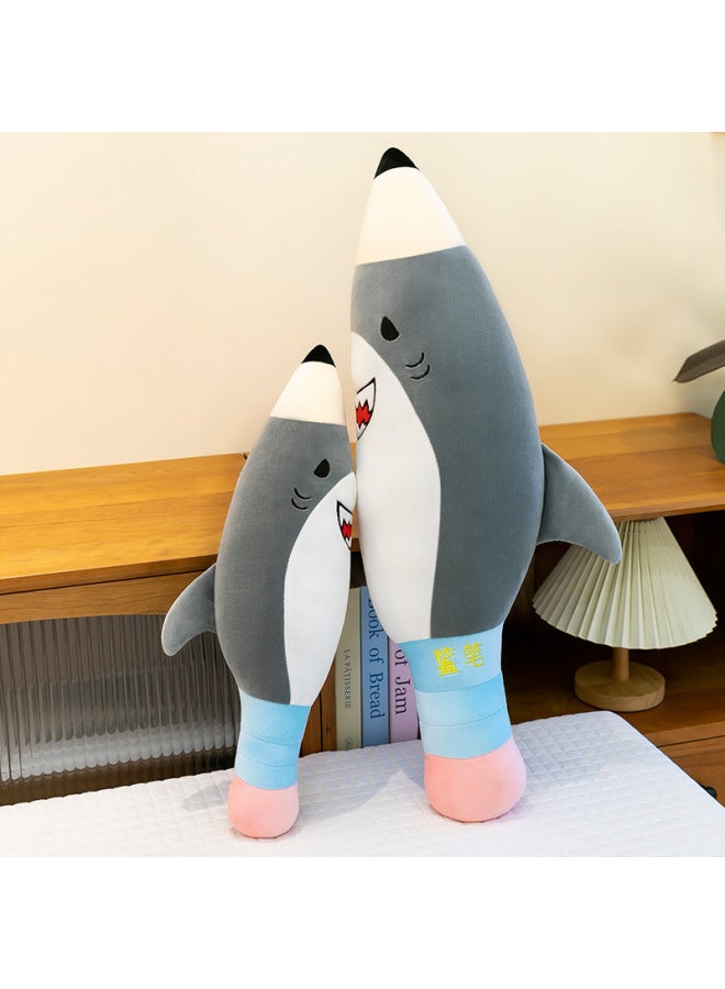 Shark Pen Doll Shark Carving Doll Spoof Pillow Funny Doll Sand Carving Shark Bee Plush Toy Female Birthday Gift-Specifications:Picture Color-Color:70cm  - Image 2