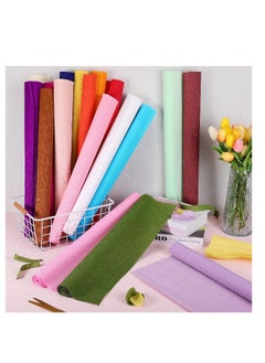 Crepe Paper Roll 20 Inch 8 Feet Wide Crepe Paper Streamer DIY Flower Paper DIY Flower Making for Birthday Party Wedding Festival Ornament 18 Colors 18 Rolls