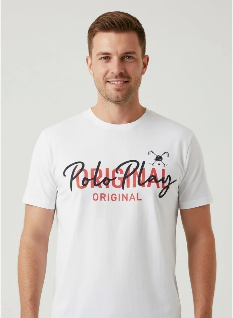 Polo Play Mens Graphic T-shirt -WHITE