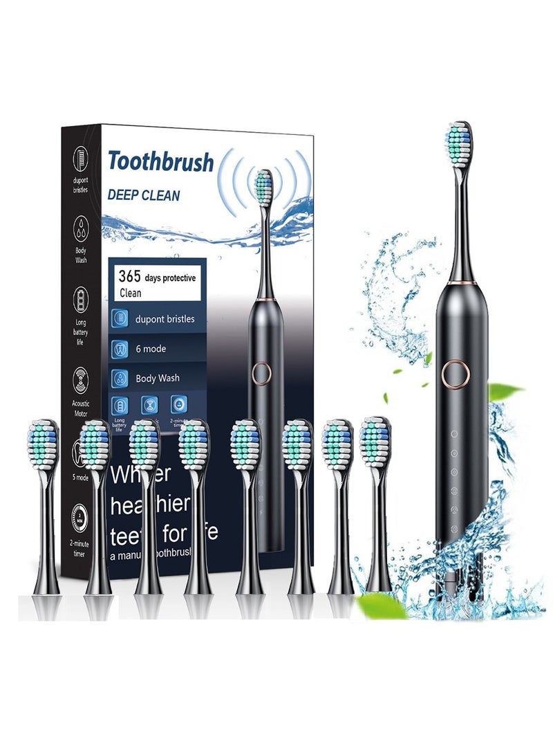 SHENYU Electric Toothbrush for Adults with 8 Brush Heads Water-Proof Power Toothbrushes 6 Cleaning Modes for Oral Hygiene Rechargeable Teeth Whitening Personal Care - Image 1